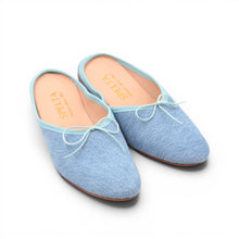 Load image into Gallery viewer, OLGA MULE in Washed Denim Fabric