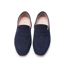 Carica l'immagine nel visualizzatore di Gallery, BHAGWAN in Camoscio Blu-Mocassino-Spelta Milano