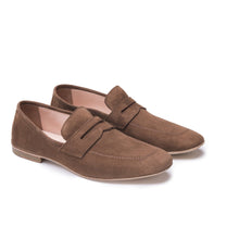 Carica l'immagine nel visualizzatore di Gallery, BHAGWAN in Camoscio Cioccolato-Mocassino-Spelta Milano