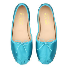 Carica l'immagine nel visualizzatore di Gallery, Dalila in Raso Turchese-Ballerina-Spelta Milano
