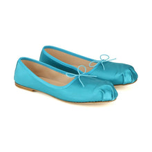 Carica l'immagine nel visualizzatore di Gallery, Dalila in Raso Turchese-Ballerina-Spelta Milano