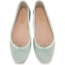 Carica l'immagine nel visualizzatore di Gallery, Nicole in Camoscio Verde Acqua-Ballerina-Spelta Milano