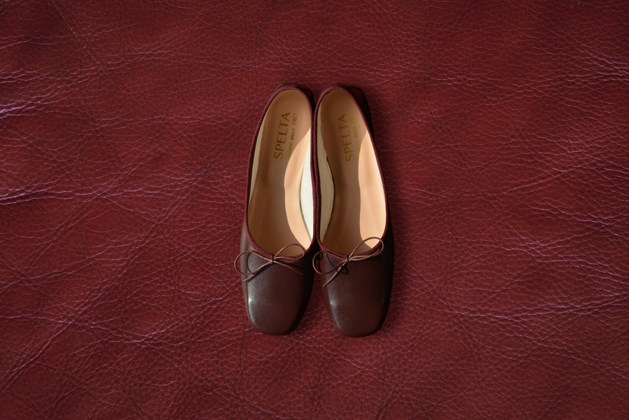 Marsala: il colore dell’autunno nelle ballerine Spelta Milano