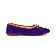 OLGA in Purple Suede - Sand Gros Grain