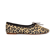 OLGA in Leopard Animalier Suede - Brown Gros Grain