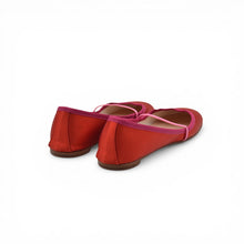 Load image into Gallery viewer, Lena in Red Satin, Fuchsia Grosgrain READY-TO-SHIP
