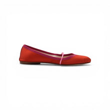 Load image into Gallery viewer, Lena in Red Satin, Fuchsia Grosgrain READY-TO-SHIP
