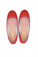 Load image into Gallery viewer, Lena in Red Satin, Fuchsia Grosgrain READY-TO-SHIP
