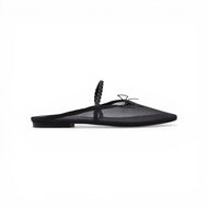OLGA MULE in Black Mesh, Braid READY-TO-SHIP