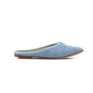 OLGA MULE in Washed Denim Fabric