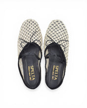 Load image into Gallery viewer, OLGA MULE in Ivory Crochet, Black Braid READY-TO-SHIP
