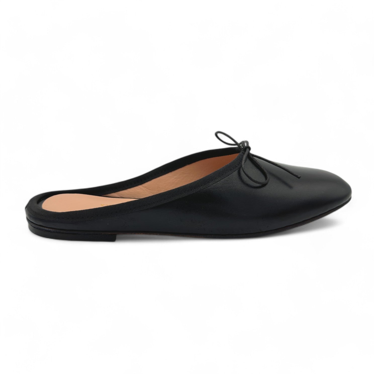 Olga Mule high-vamp ballet flat in Black Nappa - Spelta Milano