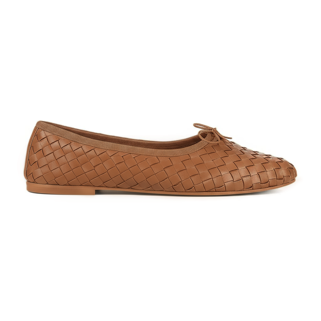 【SPELTA】 OLGA INTRECCIO WEAVE IN CAMEL BEIGE NAPPA Ballerina accollata Olga Intreccio in Nappa Cuoio - Spelta