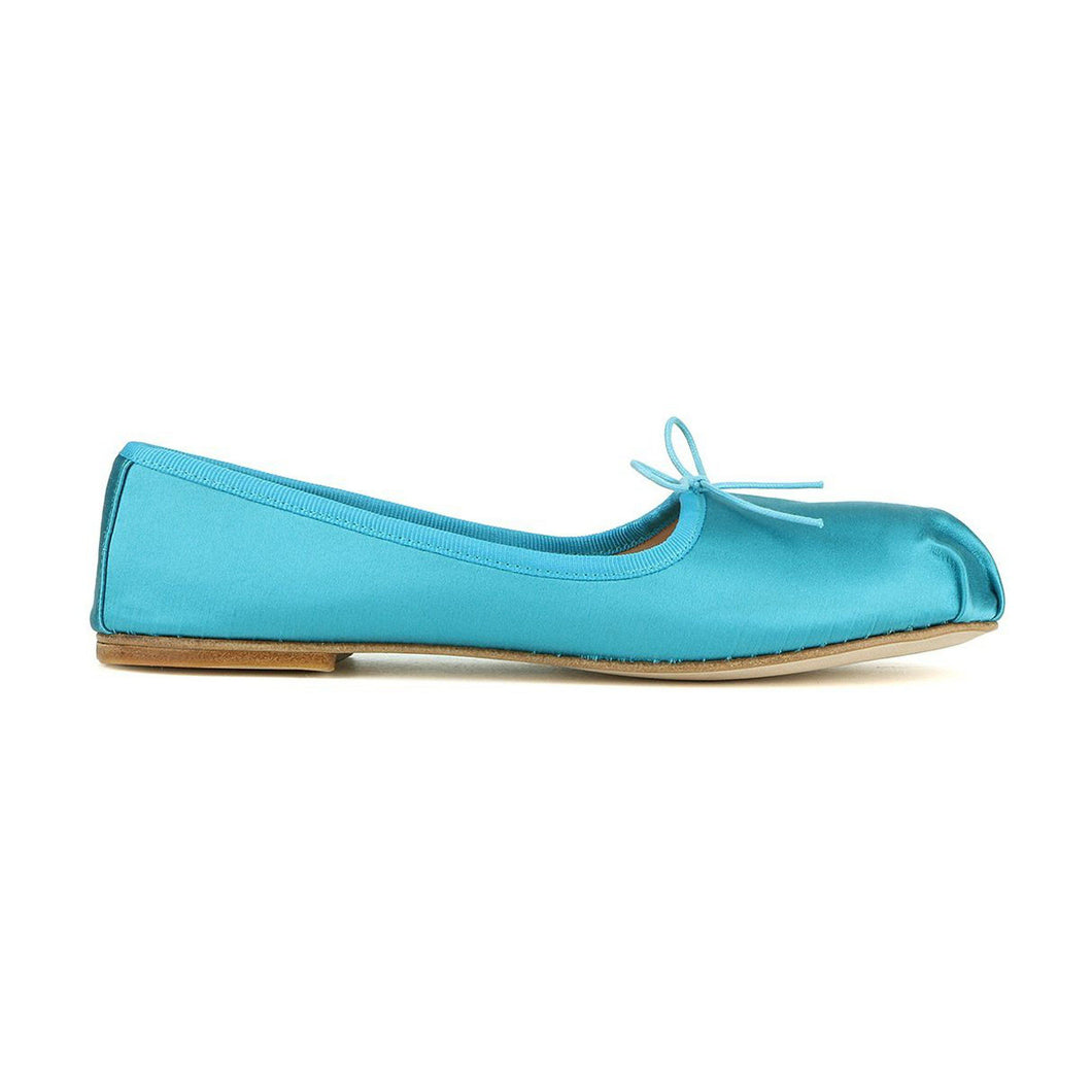 Dalila in Raso Turchese-Ballerina-Spelta Milano