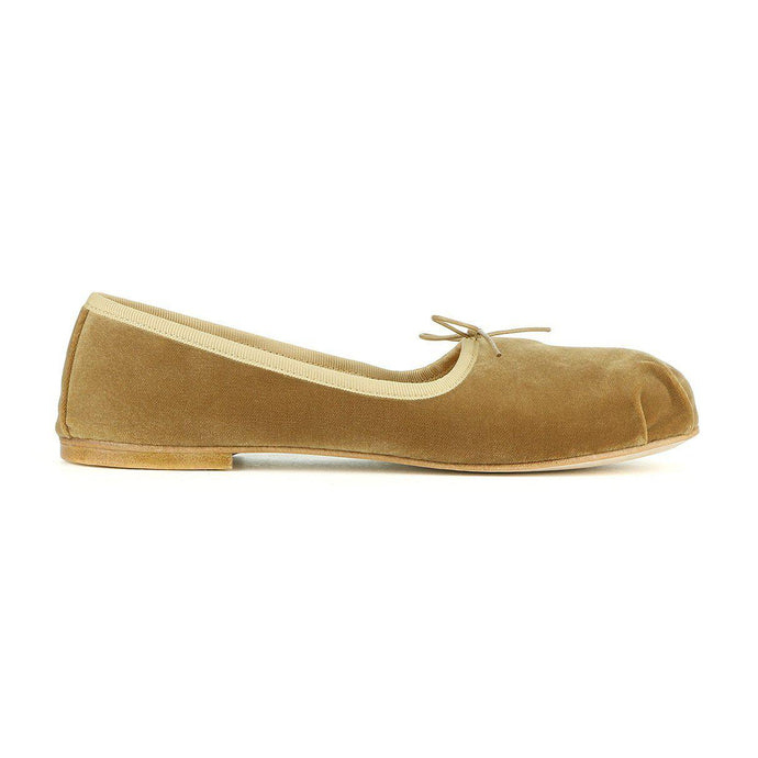 Dalila in Velluto Beige-Ballerina-Spelta Milano