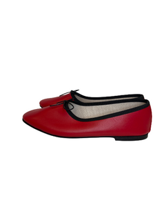 Olga in Nappa Rosso, Gross Grain Nero