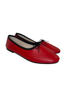 Olga in Nappa Rosso, Gross Grain Nero