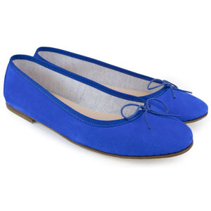 Nicole in Camoscio Bluette-Ballerina-Spelta Milano