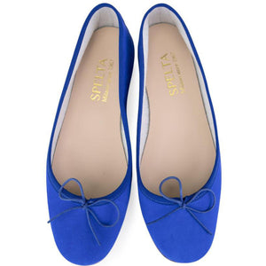 Nicole in Camoscio Bluette-Ballerina-Spelta Milano