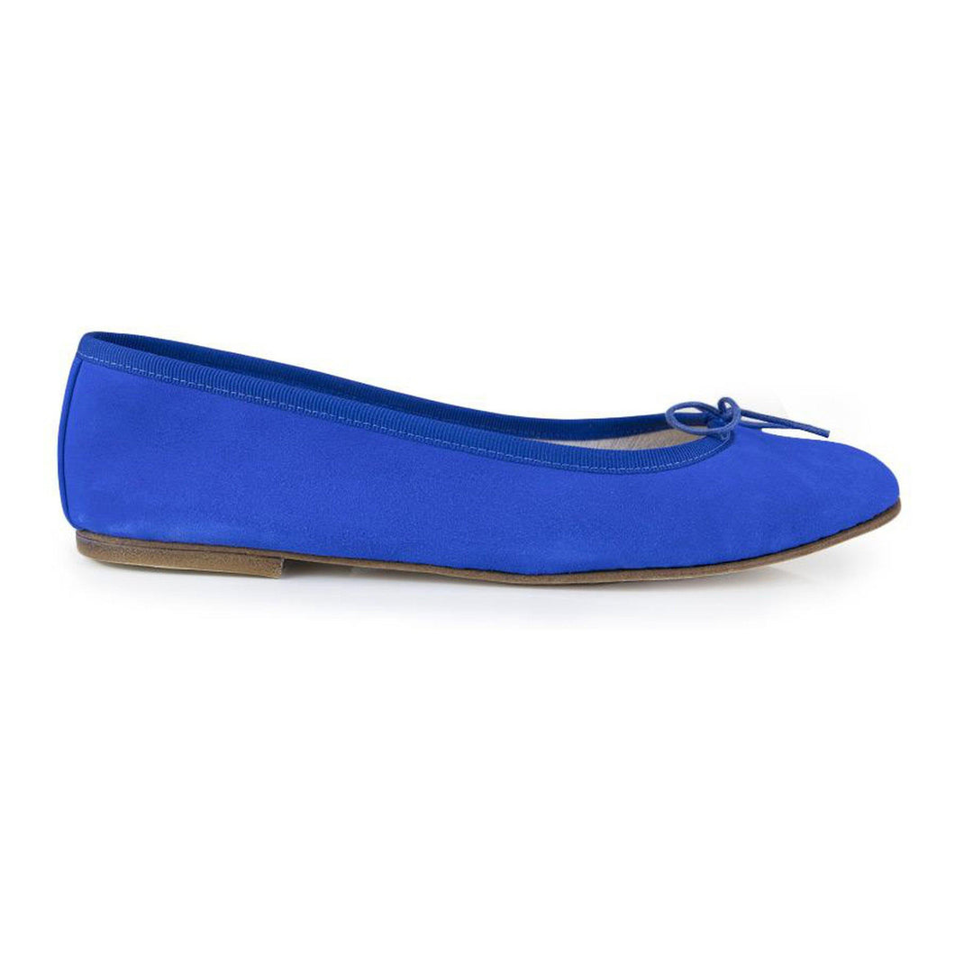 Nicole in Camoscio Bluette-Ballerina-Spelta Milano