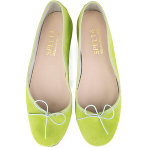 Nicole in Camoscio Lime-Ballerina-Spelta Milano