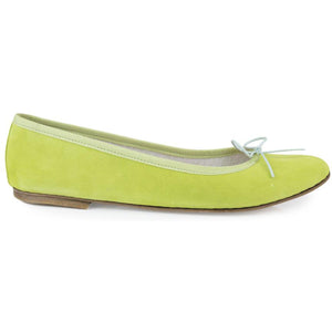 Nicole in Camoscio Lime-Ballerina-Spelta Milano