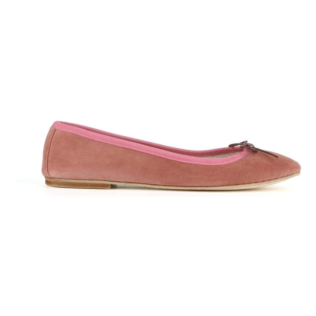 Nicole classic ballet flat in Powder Pink Suede by Spelta Milano