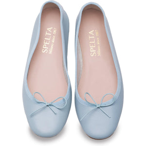 Nicole in Nappa Azzurro Polvere-Ballerina-Spelta Milano