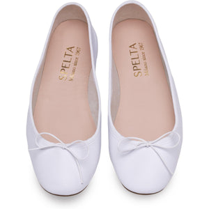 Nicole in Nappa Bianco-Ballerina-Spelta Milano