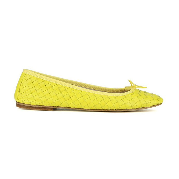 NICOLE INTRECCIO WEAVE in Nappa Giallo-Ballerina-Spelta Milano