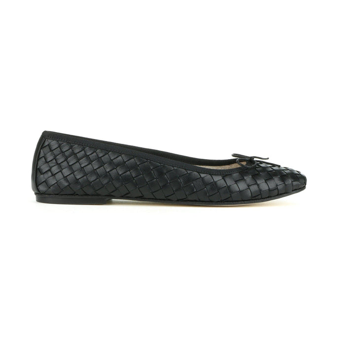 NICOLE INTRECCIO WEAVE in Nappa Nero-Ballerina-Spelta Milano