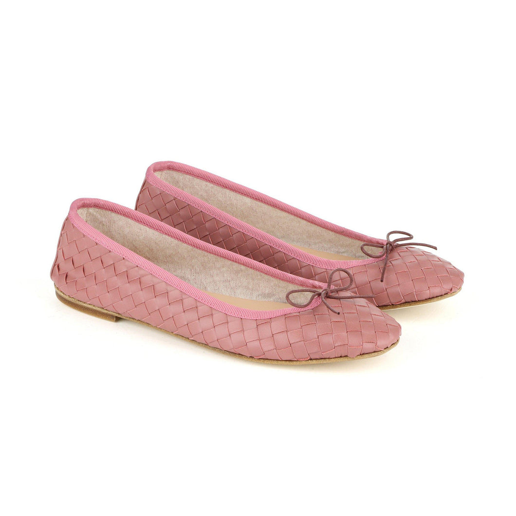 NICOLE INTRECCIO WEAVE in Nappa Rosa Polvere-Ballerina-Spelta Milano