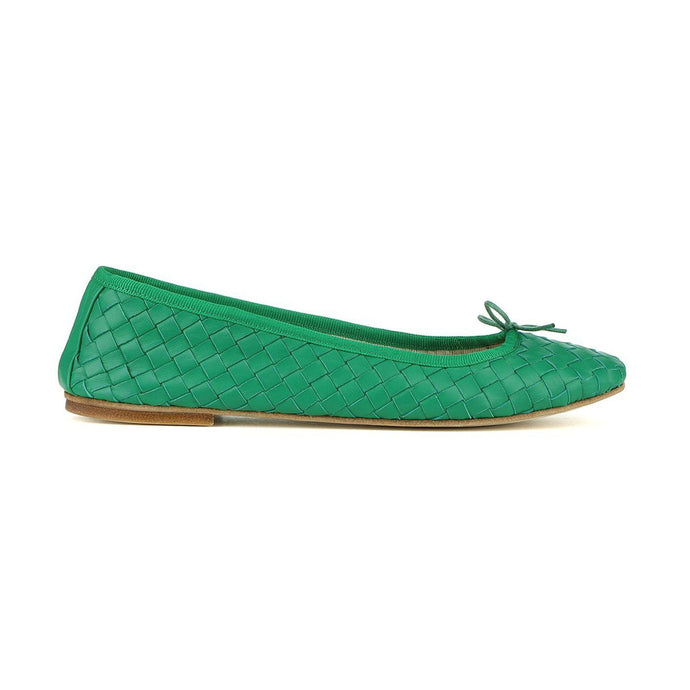 NICOLE INTRECCIO WEAVE in Nappa Verde-Ballerina-Spelta Milano