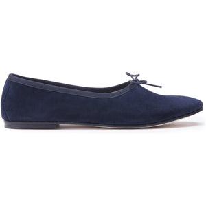 OLGA in Camoscio Blu Scuro-Ballerina-Spelta Milano