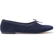 OLGA in Camoscio Blu Scuro-Ballerina-Spelta Milano
