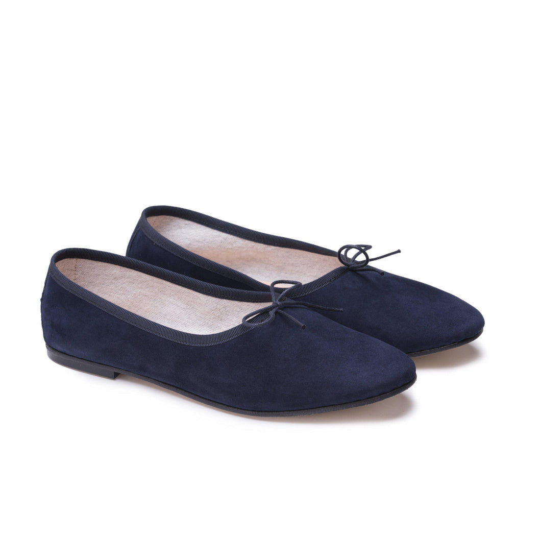 OLGA in Camoscio Blu Scuro-Ballerina-Spelta Milano