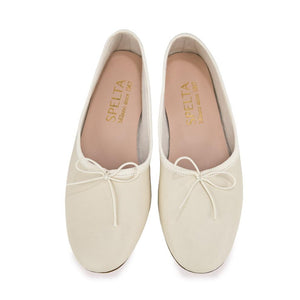 OLGA in Nappa Avorio-Ballerina-Spelta Milano