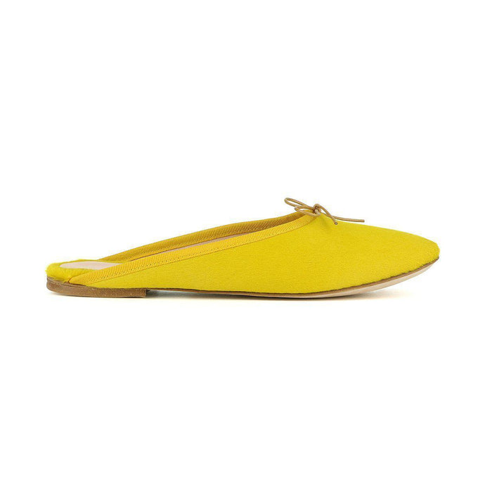 OLGA MULE in Cavallino Giallo Senape-Ballerina-Spelta Milano