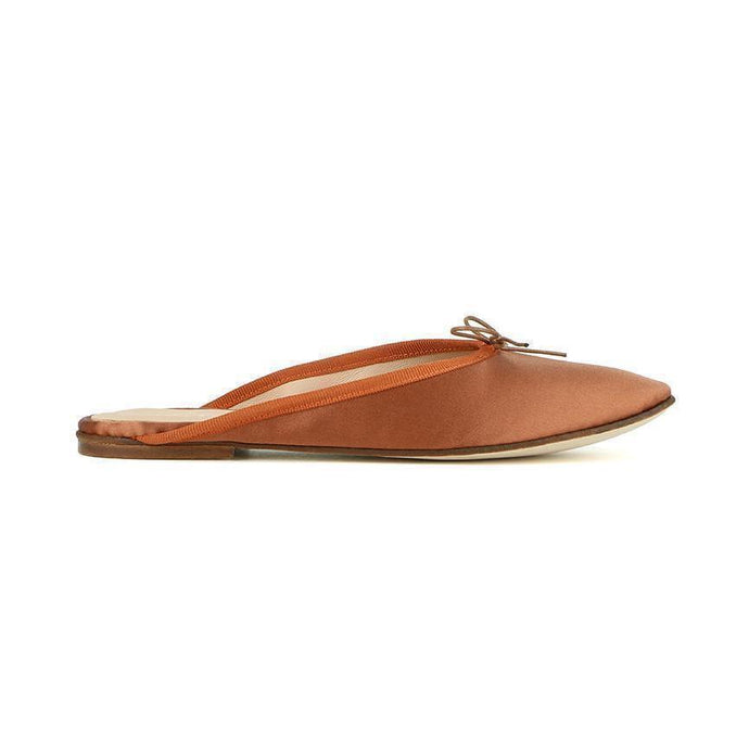 OLGA MULE in Raso Ruggine-Ballerina-Spelta Milano
