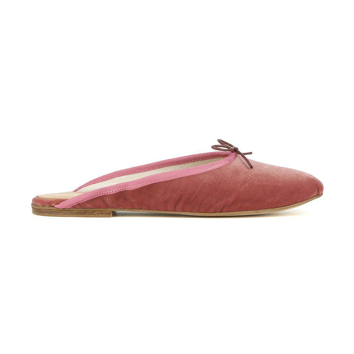 OLGA MULE in Velluto Rosa Antico-Ballerina-Spelta Milano
