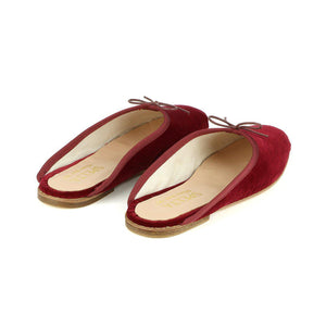OLGA MULE in Velluto Rubino-Ballerina-Spelta Milano
