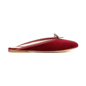 OLGA MULE in Velluto Rubino-Ballerina-Spelta Milano