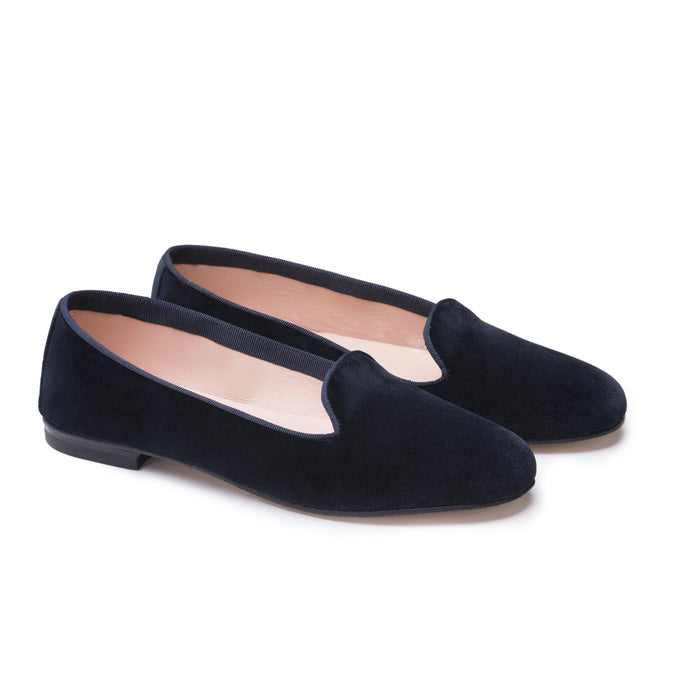 ORTENSIA in Velluto Blu-Slip-on-Spelta Milano